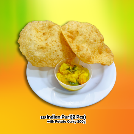 Indian Puri (2 pc) with potato curry