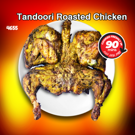 1200g Tandoori Roasted Full Chicken with 4 Parata & Gravy