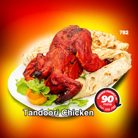 1200g Tandoori Chicken Full Chicken with 4 Parata & Gravy